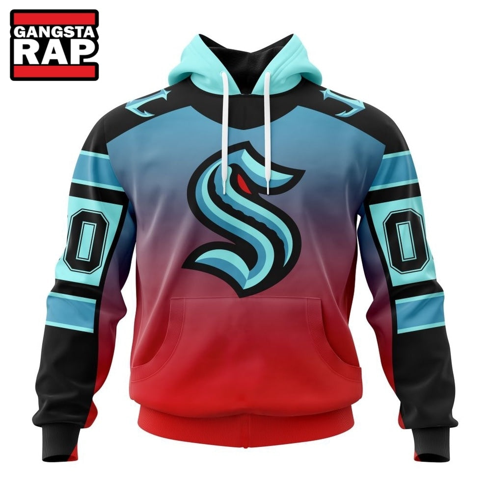 NHL Seattle Kraken Special Retro Gradient Design Hoodie, T Shirt