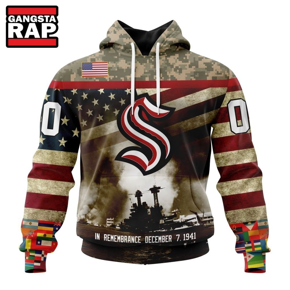 NHL Seattle Kraken Specialized Unisex Kits Remember Pearl Harbor Hoodie, T Shirt