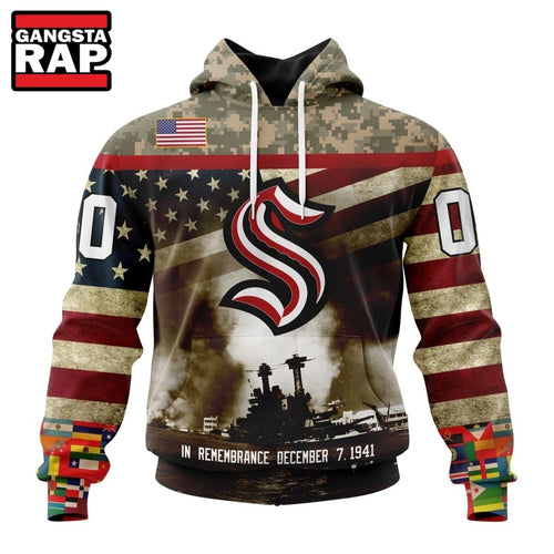 NHL Seattle Kraken Specialized Unisex Kits Remember Pearl Harbor Hoodie, T Shirt