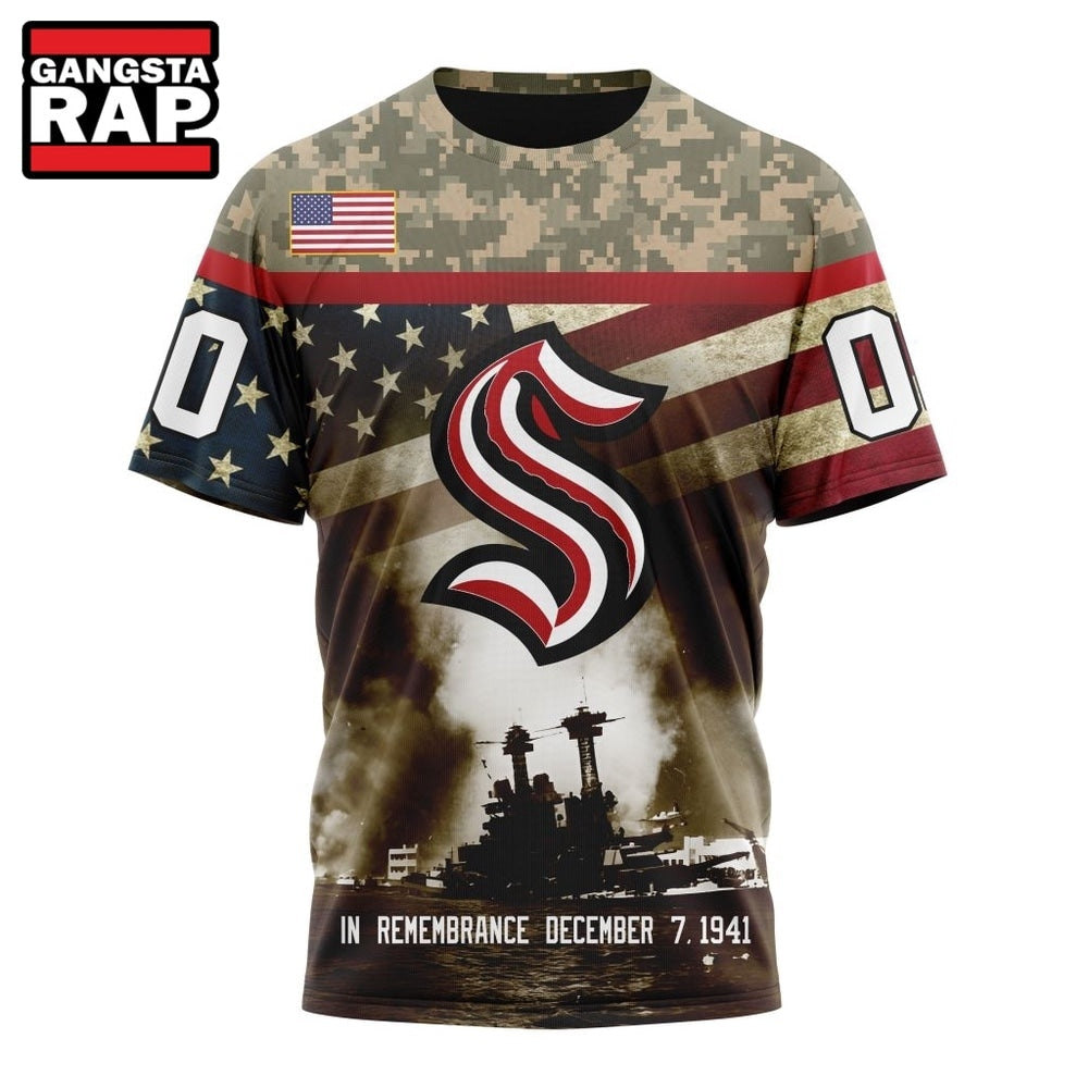 NHL Seattle Kraken Specialized Unisex Kits Remember Pearl Harbor Hoodie, T Shirt