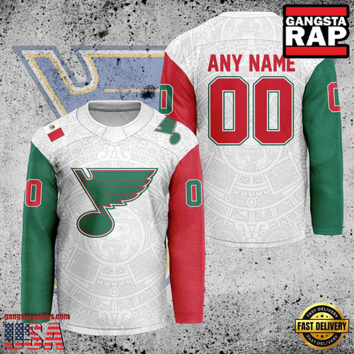 NHL Custom Name Number St. Louis Blues Mexican Heritage New Design Hockey Jersey