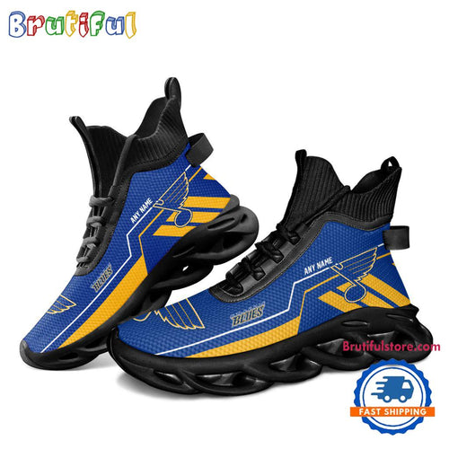 NHL St. Louis Blues Personalized Name Hockey Team Design High Top Max Soul Shoes