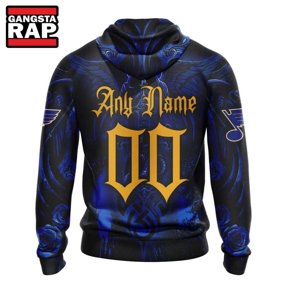 NHL St Louis Blues Special Design Halloween With Skull Art Hoodie, T Shirt