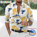NHL St. Louis Blues Special Hockey Long Sleeve Hawaiian Design Button Shirt