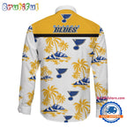 NHL St. Louis Blues Special Hockey Long Sleeve Hawaiian Design Button Shirt