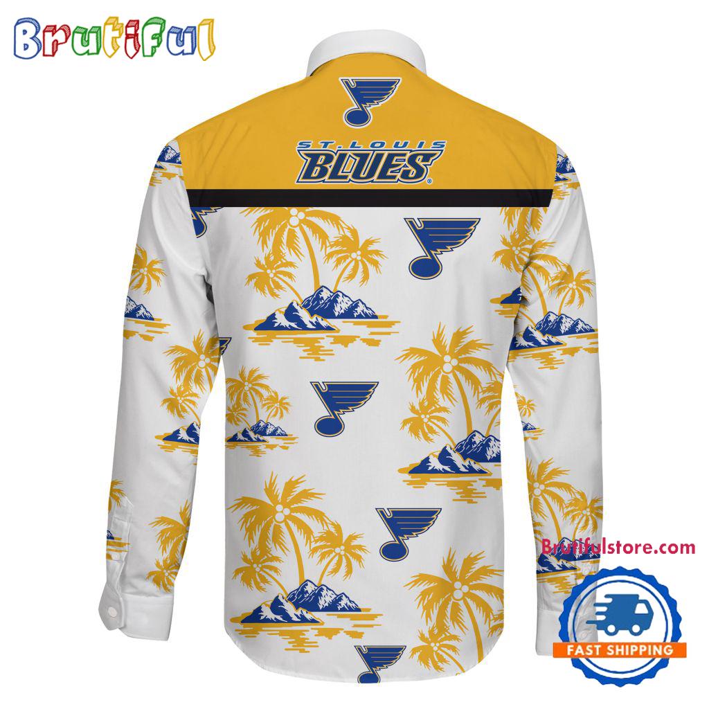 NHL St. Louis Blues Special Hockey Long Sleeve Hawaiian Design Button Shirt