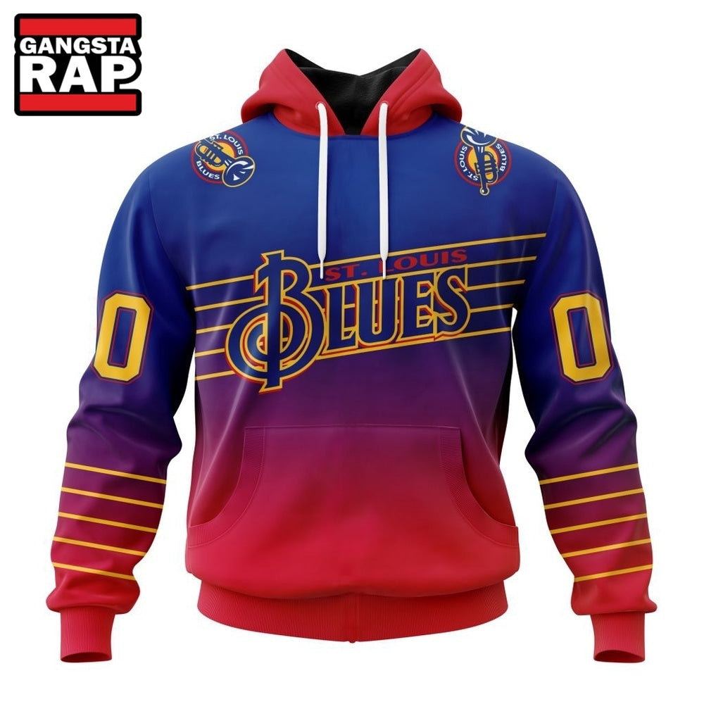 NHL St. Louis Blues Special Retro Gradient Design Hoodie, T Shirt