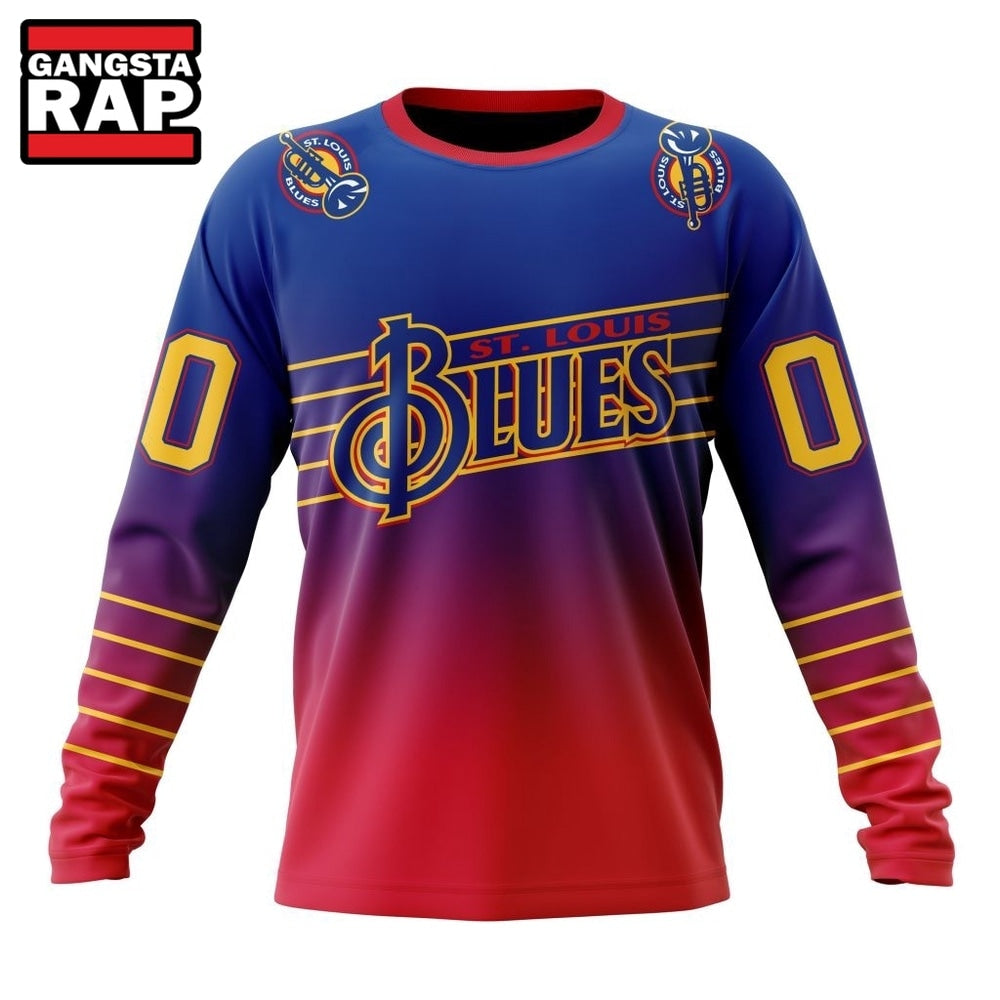 NHL St. Louis Blues Special Retro Gradient Design Hoodie, T Shirt
