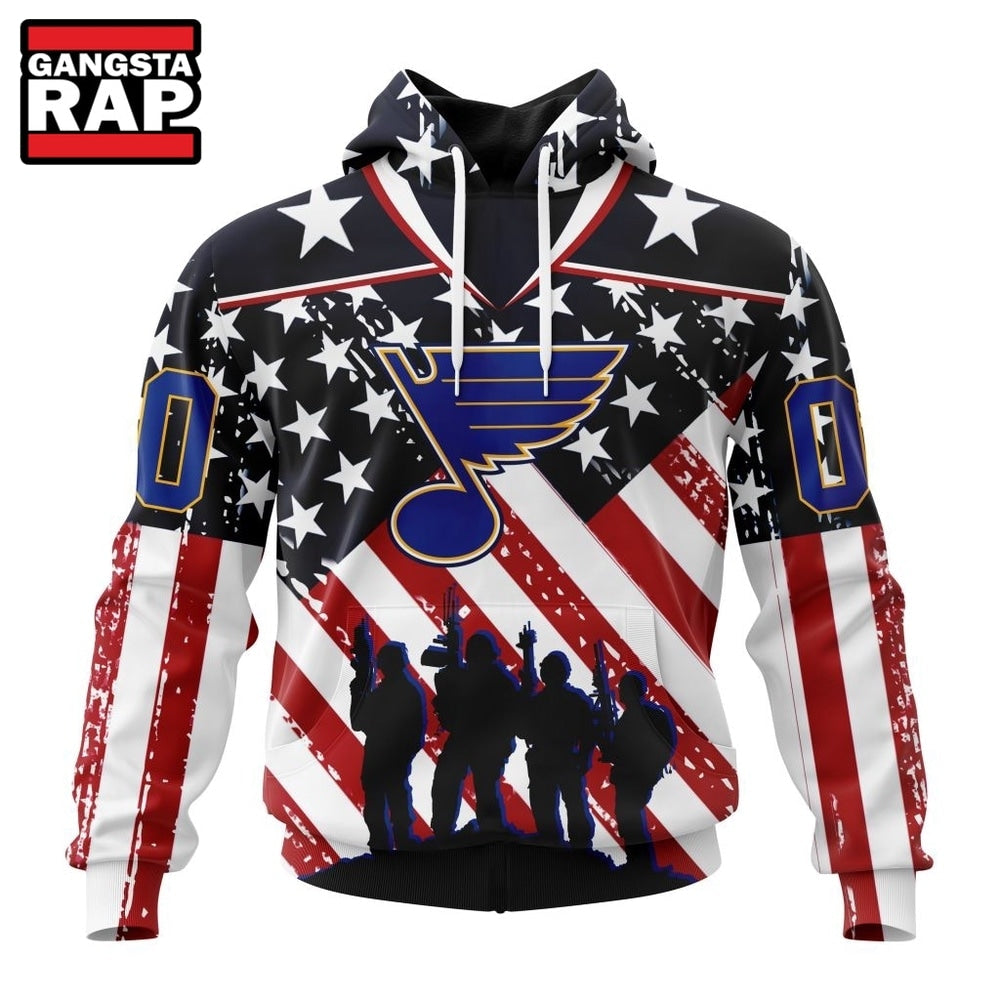 NHL St. Louis Blues Specialized Kits For Honor USS Military Hoodie, T Shirt