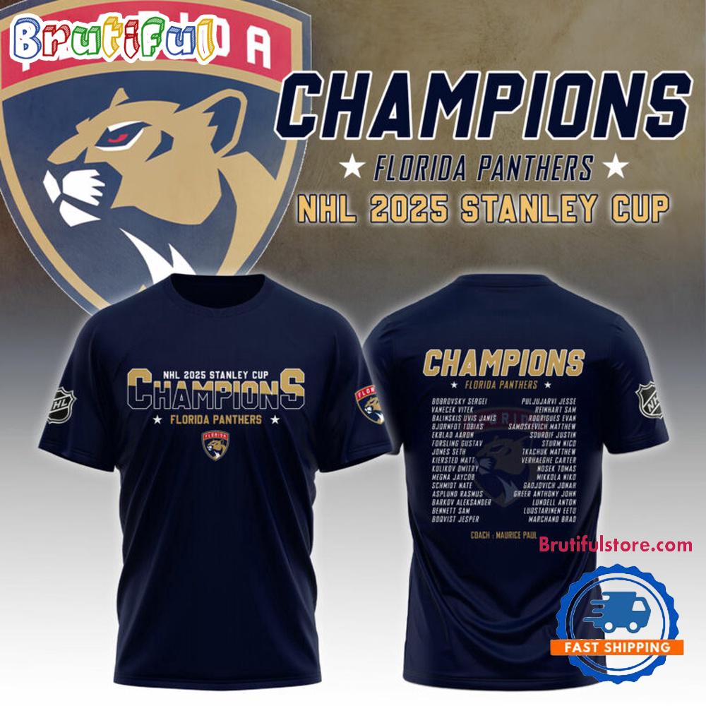 NHL Stanley Cup 2025 Florida Panthers Champion New Hoodie T-Shirt