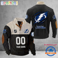 NHL Tampa Bay Lightning Hockey Team Custom Name And Number Buttoned Collar Sweatshirt