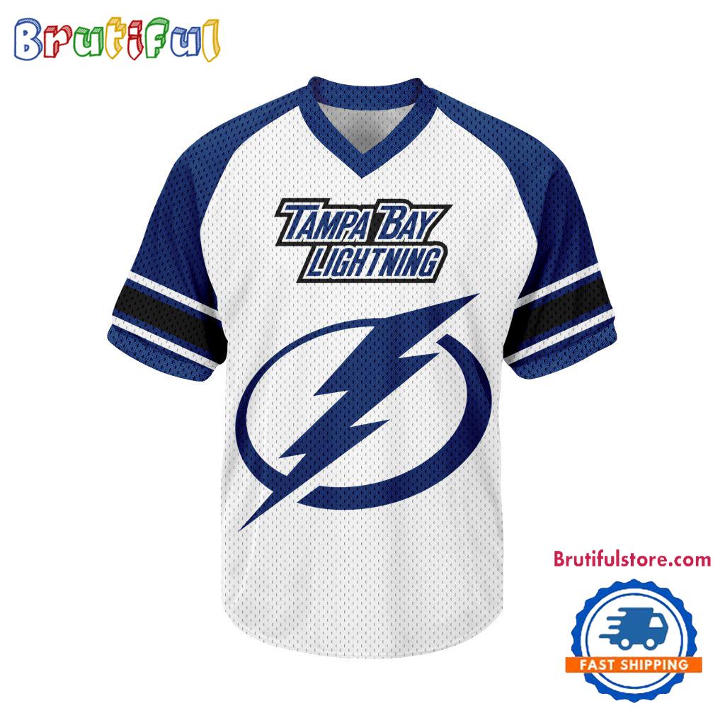 NHL Tampa Bay Lightning Hockey Team Design V-neck Mesh Short Sleeve Jersey