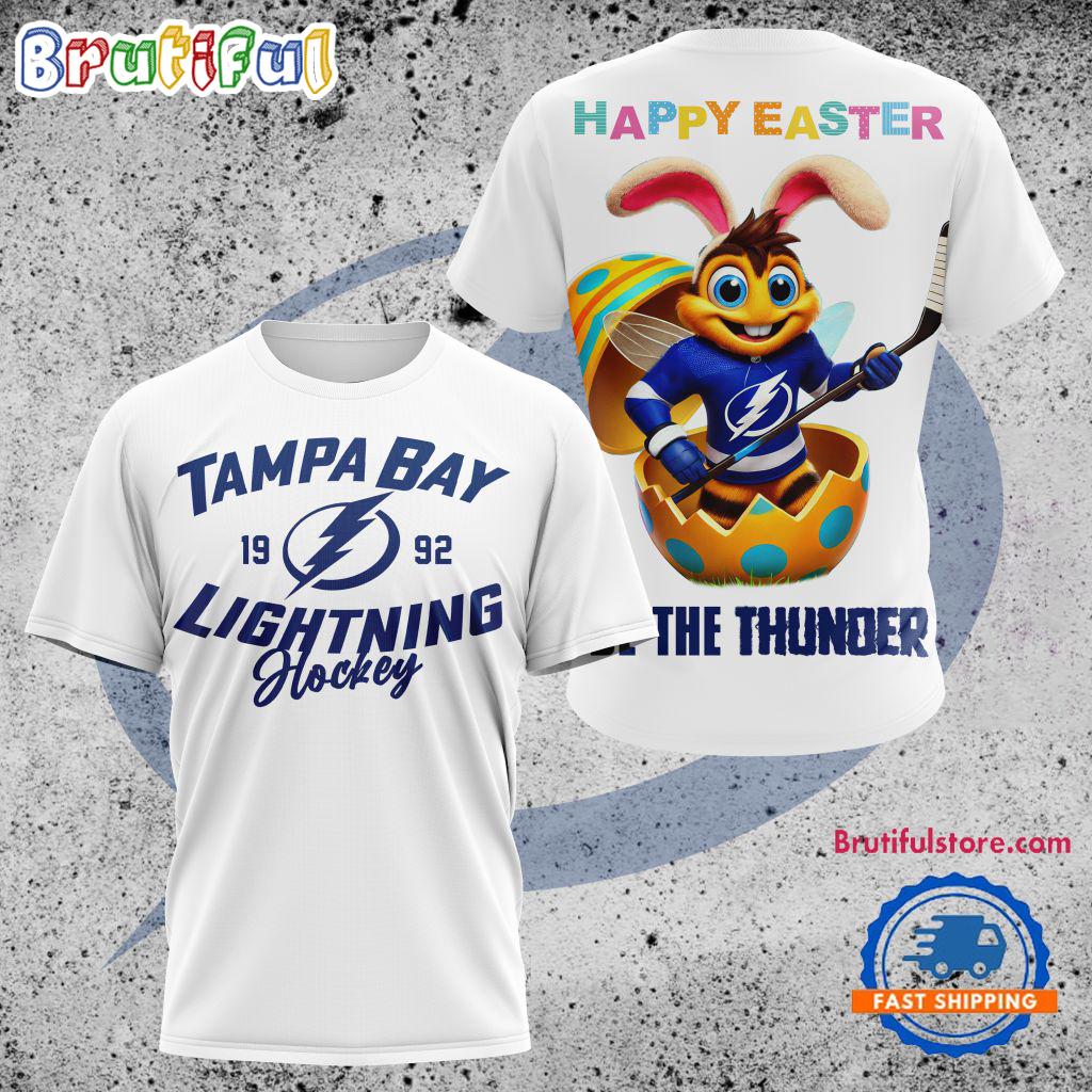 NHL Tampa Bay Lightning Hockey Team Mascot Design Happy Easter Day T Shirt