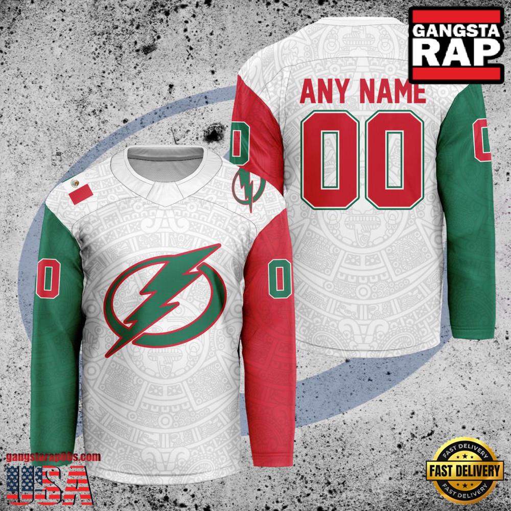 NHL Custom Name Number Tampa Bay Lightning Mexican Heritage New Design Hockey Jersey