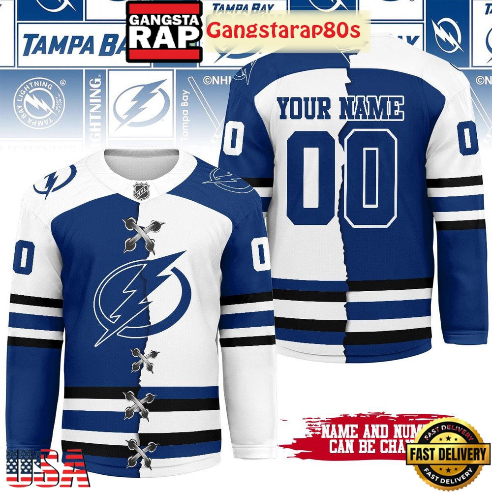 NHL Tampa Bay Lightning Mix Home Away 2025 Custom Hockey Jersey