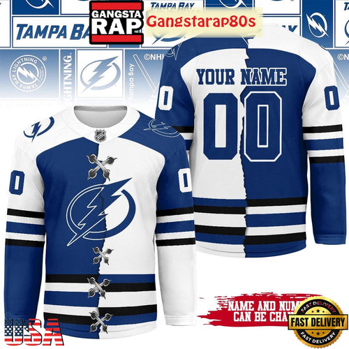 NHL Tampa Bay Lightning Mix Home Away 2025 Custom Hockey Jersey