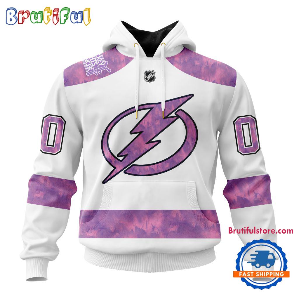 NHL Tampa Bay Lightning Personalized Hockey Fight Cancer Design Limited New Hoodie, Hockey Fight Cancer 3D Shirt