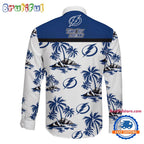 NHL Tampa Bay Lightning Special Hockey Long Sleeve Hawaiian Design Button Shirt