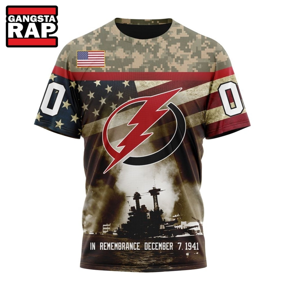 NHL Tampa Bay Lightning Specialized Unisex Kits Remember Pearl Harbor Hoodie, T Shirt