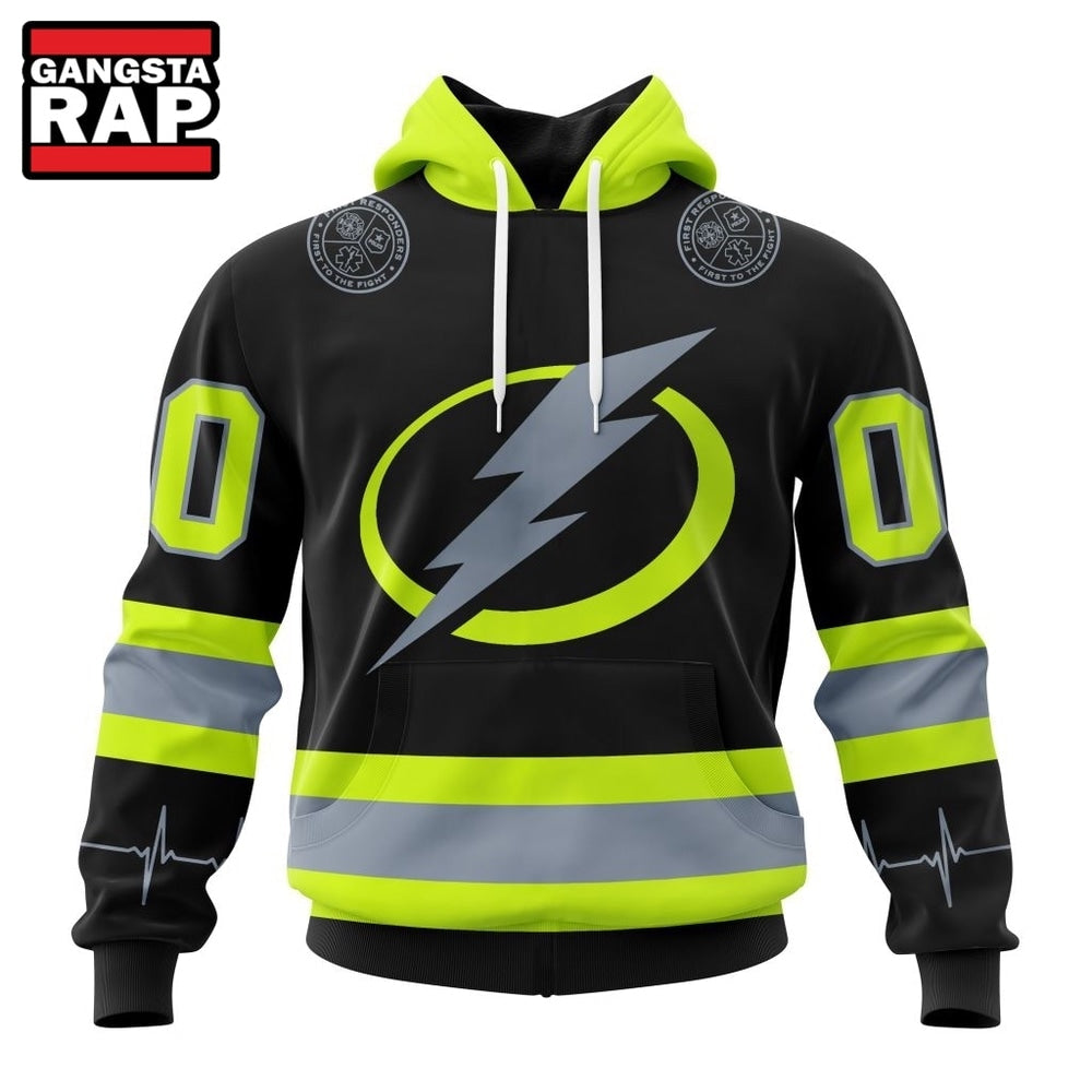NHL Tampa Bay Lightning Specialized With FireFighter Uniforms Color Hoodie, T Shirt