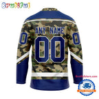 NHL Toronto Maple Leafs Camo Veterans Custom Hockey Jersey