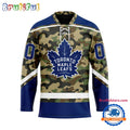 NHL Toronto Maple Leafs Camo Veterans Custom Hockey Jersey