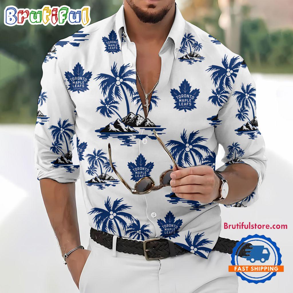 NHL Toronto Maple Leafs Special Hockey Long Sleeve Hawaiian Design Button Shirt