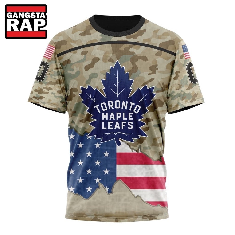 NHL Toronto Maple Leafs Specialized Kits For United State With Camo Color Hoodie, T Shirt