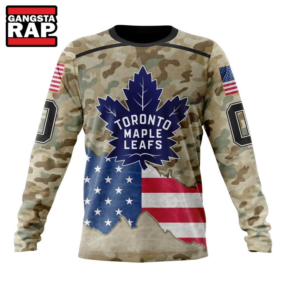 NHL Toronto Maple Leafs Specialized Kits For United State With Camo Color Hoodie, T Shirt
