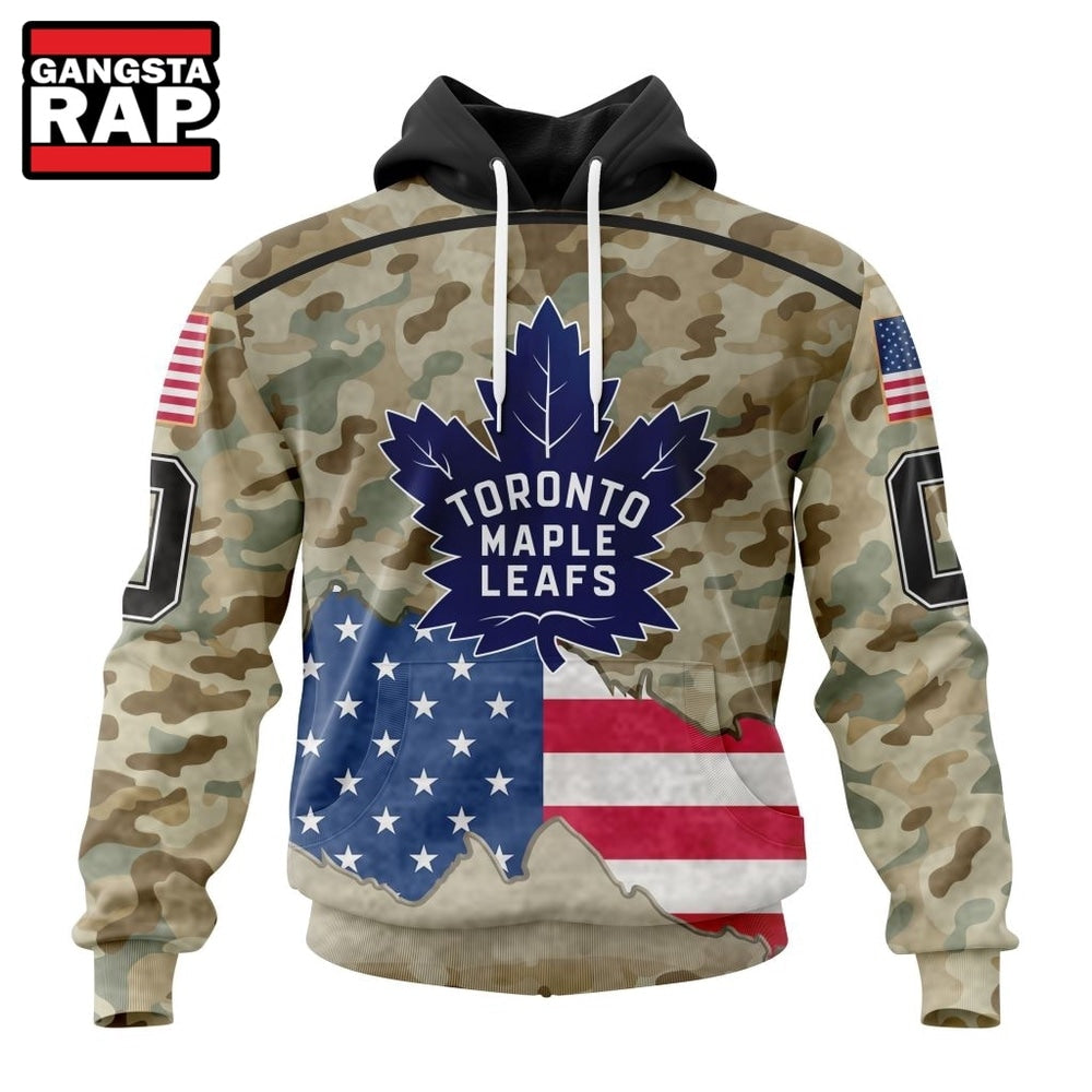 NHL Toronto Maple Leafs Specialized Kits For United State With Camo Color Hoodie, T Shirt