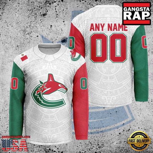 NHL Custom Name Number Vancouver Canucks Mexican Heritage New Design Hockey Jersey