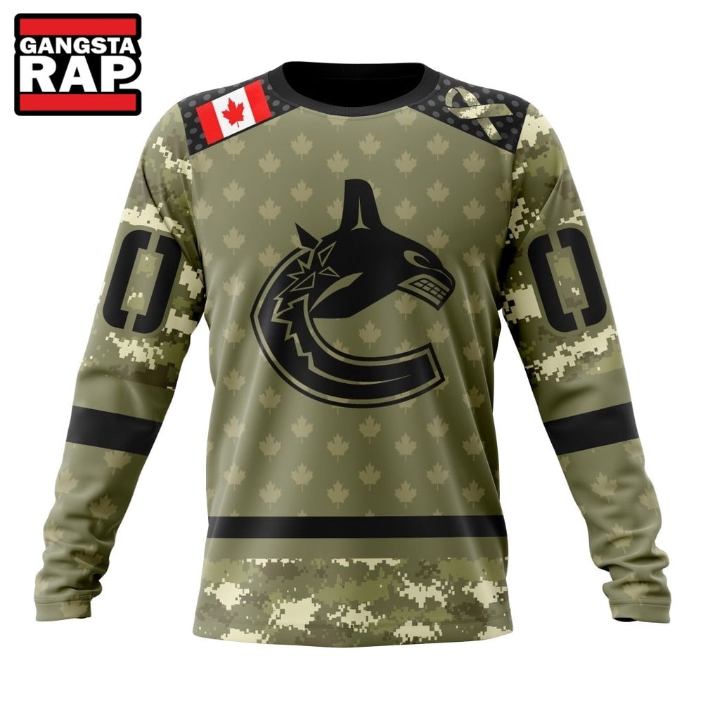 NHL Vancouver Canucks Special Camo Military Appreciation Hoodie, T Shirt