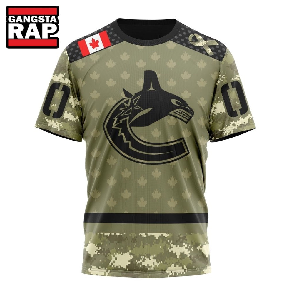 NHL Vancouver Canucks Special Camo Military Appreciation Hoodie, T Shirt