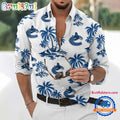 NHL Vancouver Canucks Special Hockey Long Sleeve Hawaiian Design Button Shirt