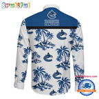 NHL Vancouver Canucks Special Hockey Long Sleeve Hawaiian Design Button Shirt