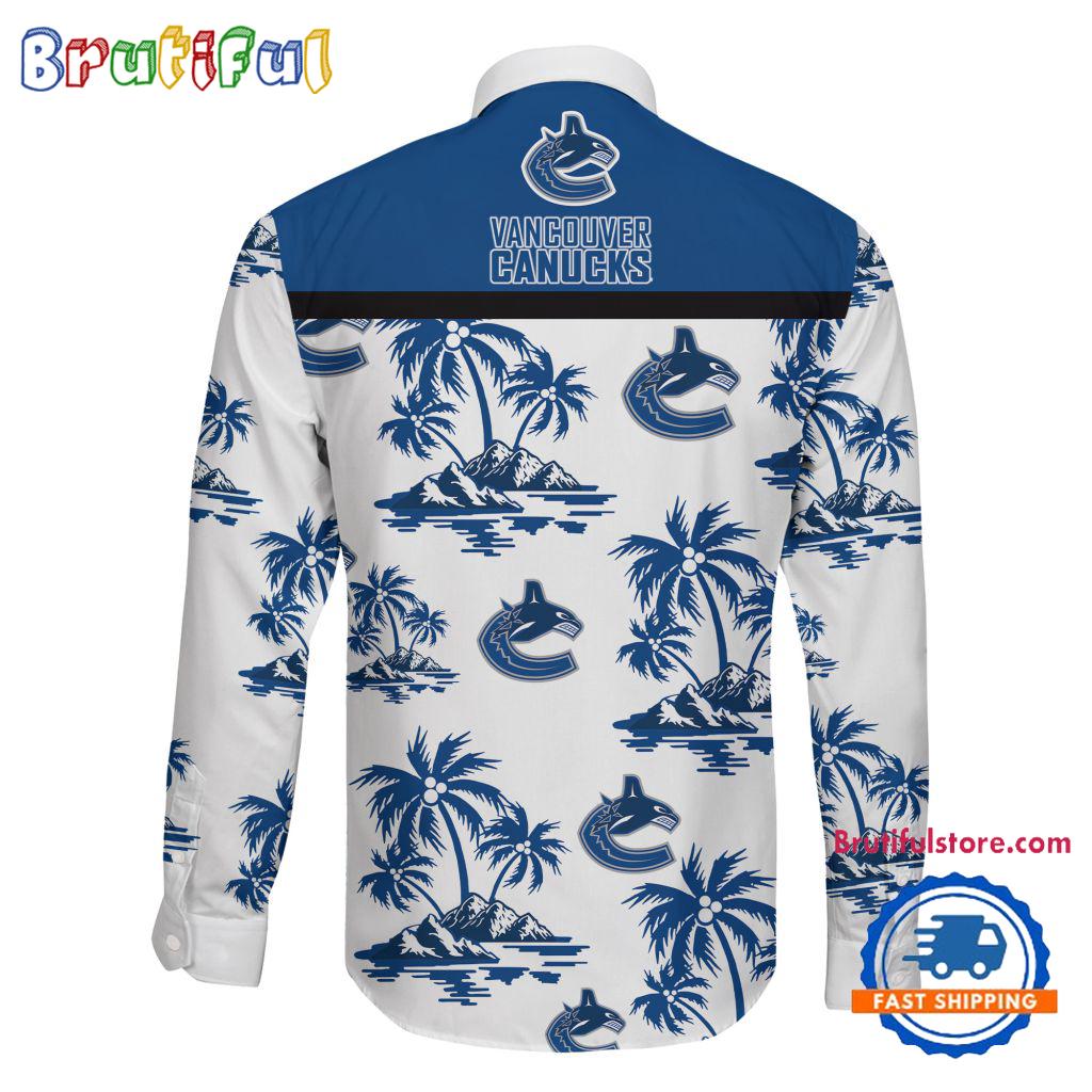 NHL Vancouver Canucks Special Hockey Long Sleeve Hawaiian Design Button Shirt