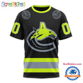 NHL Vancouver Canucks Specialized FireFighter Uniforms Color Design T Shirt