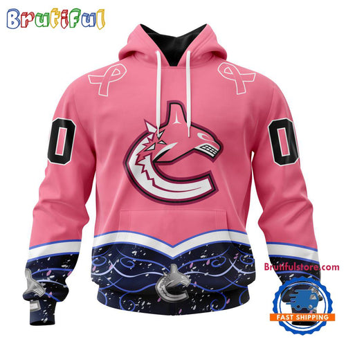 NHL Vancouver Canucks Specialized Hockey Fights Cancer Hoodie