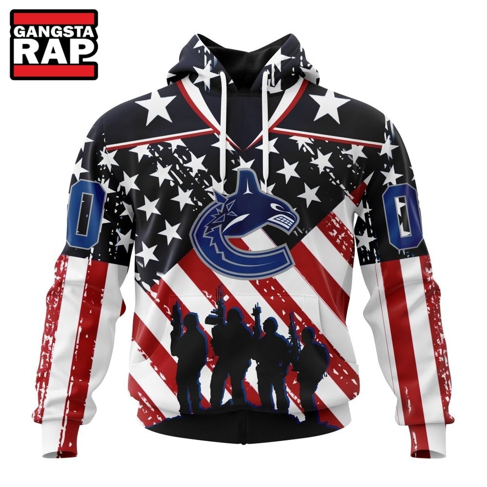 NHL Vancouver Canucks Specialized Kits For Honor USS Military Hoodie, Hoodie T-Shirt