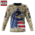 NHL Vancouver Canucks Specialized Kits For United State With Camo Color Hoodie, T Shirt