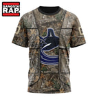 NHL Vancouver Canucks Specialized Unisex Vest Kits With Realtree Camo Hoodie, T Shirt