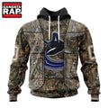 NHL Vancouver Canucks Specialized Unisex Vest Kits With Realtree Camo Hoodie, T Shirt