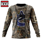 NHL Vancouver Canucks Specialized Unisex Vest Kits With Realtree Camo Hoodie, T Shirt