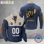 NHL Vegas Golden Knights Hockey Team Custom Name And Number Buttoned Collar Sweatshirt