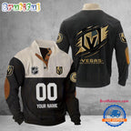 NHL Vegas Golden Knights Hockey Team Custom Name And Number Buttoned Collar Sweatshirt