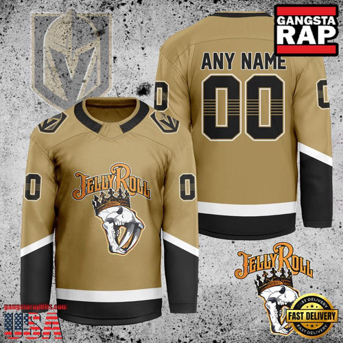 NHL Custom Name Number Vegas Golden Knights Jelly Roll New Design Hockey Jersey