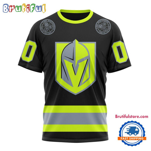 NHL Vegas Golden Knights Specialized FireFighter Uniforms Color Design T Shirt