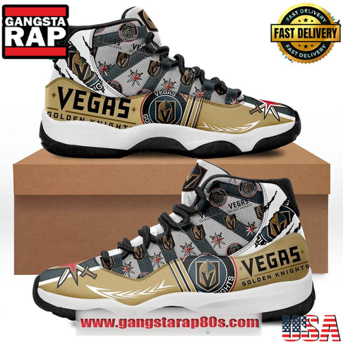 NHL Vegas Golden Knights Unique Design Air Jordan 11 Sneakers Shoes