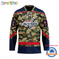 NHL Washington Capitals Camo Veterans Custom Hockey Jersey