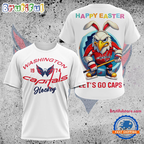 NHL Washington Capitals Hockey Team Mascot Design Happy Easter Day T Shirt